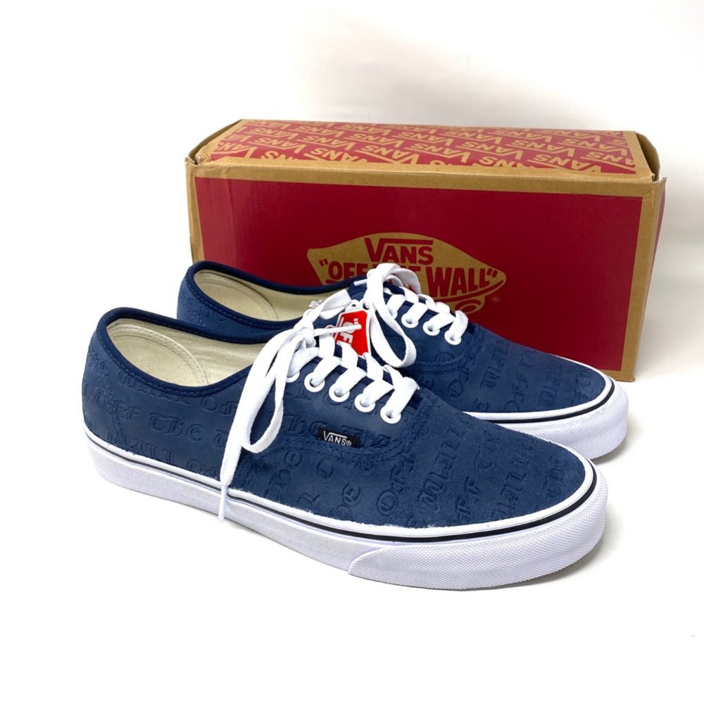 VANS Mens Size VN0A348A3YO Authentic Deboss OTW Drs Blue Suede Skate Low Sneaker - Picture 6 of 10